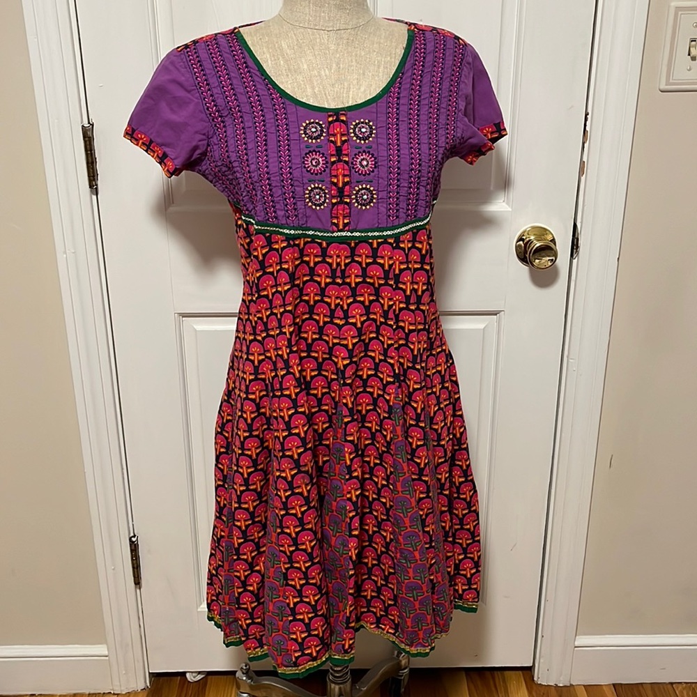 Vibrant geometric print dress